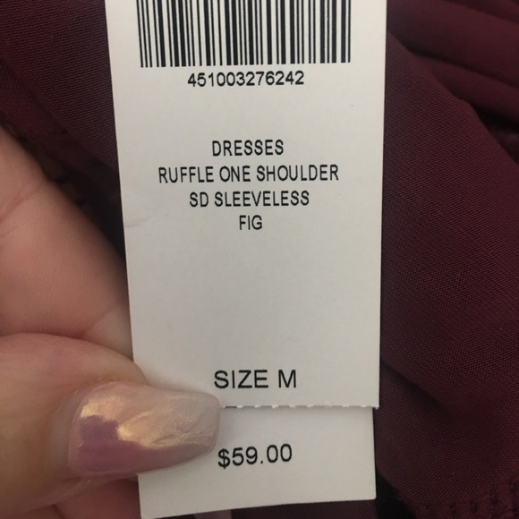 🎉HP🎉Soma Fig One Shoulder Ruffle Dress - Picture 6 of 7